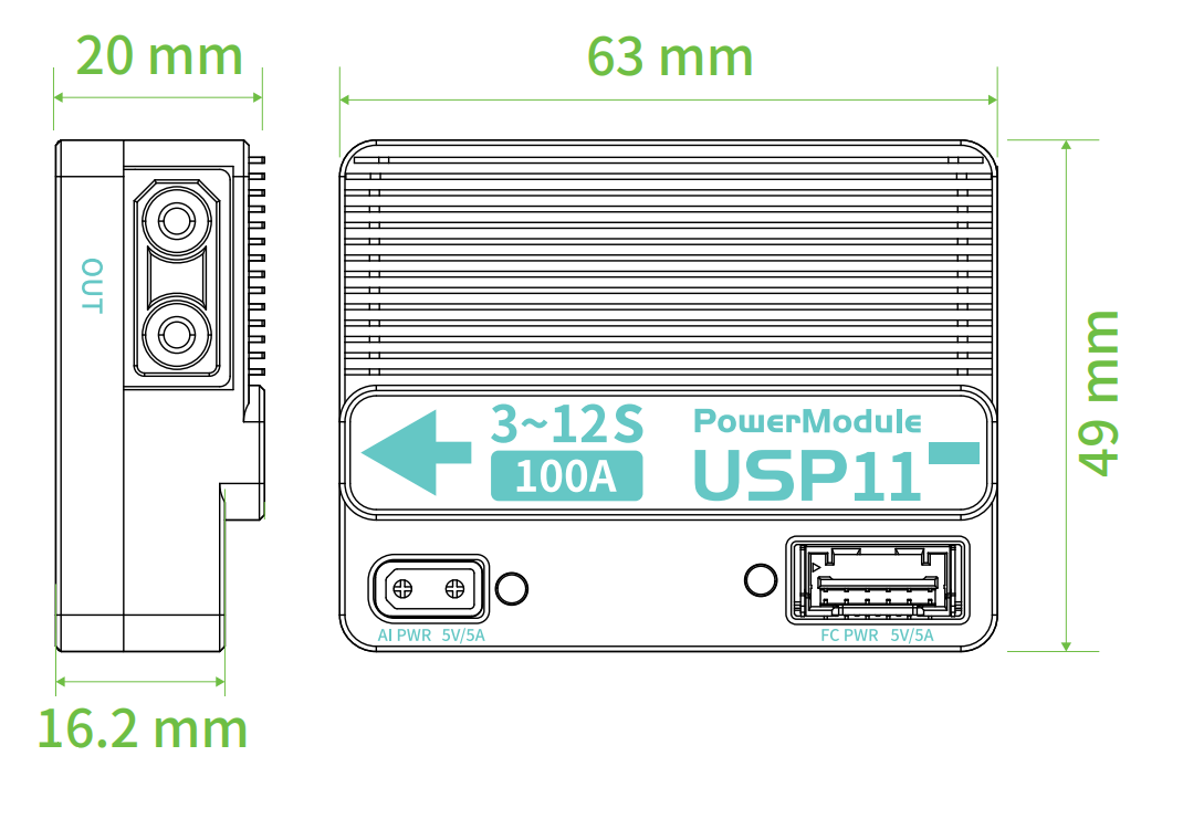 USP11尺寸图