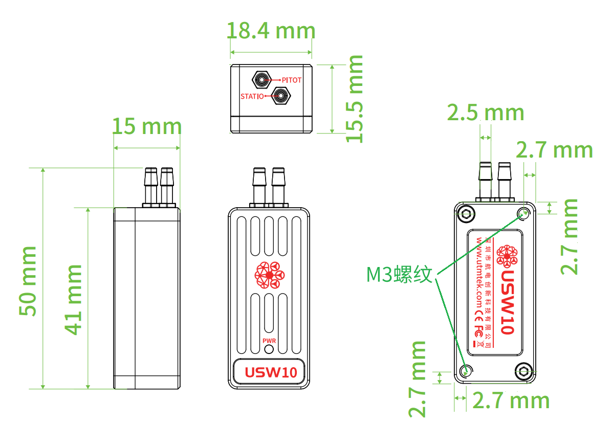 USW10 Dimensions